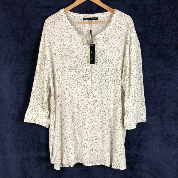 Rose & Olive Tops - NWT Rose & Olive 2XL Blouse Cream Button Down